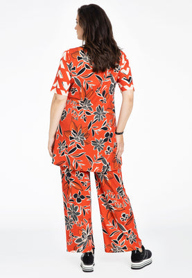 Tunic wide bottom MIX PRINT - red  - #3