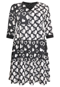 Dress frill HEARTS - black - #4