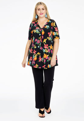 Tunic flare pleated BLOOMY - black  - #2