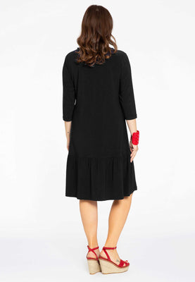 Dress frilled grandad collar DOLCE - black  - #3