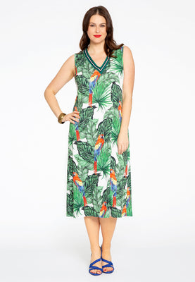 Midi-dress v-neck PARROT - ecru - #2