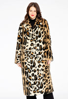 Coat faux fur LEOPARD - brown - #1