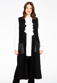 Long vest INTERLOCK - black - #1