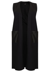 Long vest INTERLOCK - black - #4