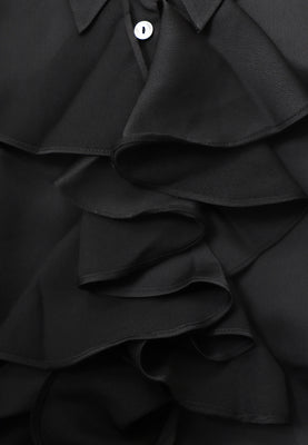 Blouse with ruffles - black  - #5