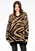 Pullover v-neck TIGER - brown