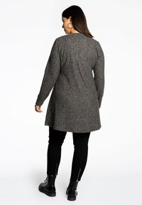 Cardigan with buttons RIB - grey - #3