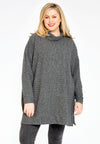 Pullover high neck RIB - grey