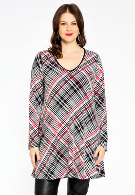 Tunic wide bottom CHECK - black  - #1