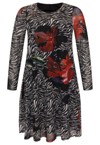 Dress A-line PAINTED - black - #4
