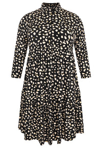 Dress ruffled STONES - black - #4