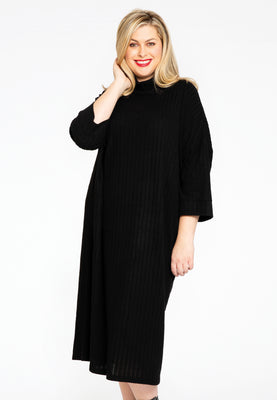 Pullover-dress RIB - black  - #1