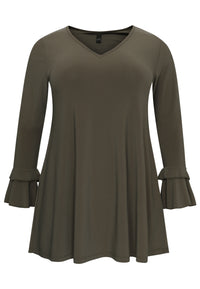 Tunic wide bottom frill DOLCE - green - #4