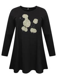 Tunic wide bottom POODLE - black - #4