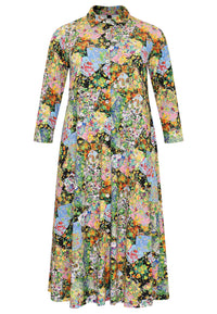Blouse-dress FLOWERY - black - #4