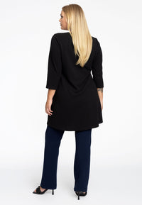 Tunic wide bottom V-neck BUBLÉ - black - #3