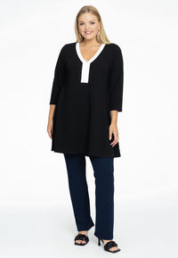 Tunic wide bottom V-neck BUBLÉ - black - #2