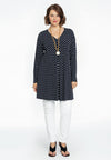 Tunic pleated V-neck POLKADOT - blue