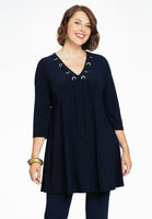 Tunic wide bottom ribbon DOLCE - blue - #1