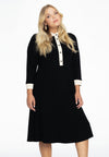 Dress contrast collar DIAGONAL - black 