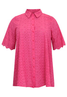 Blouse A-line broderie anglaise - pink - #3