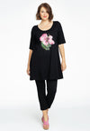 Tunic wide bottom FLOR - black - #2
