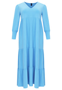 Dress frilled long DOLCE - light blue - #3