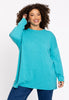 Pull square cashmere - turquoise