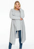 Cardigan drape neck cashmere - light grey