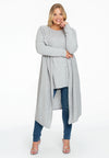 Cardigan drape neck cashmere - light grey