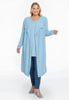 Cardigan drape neck cashmere - light blue