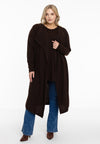 Cardigan drape neck cashmere - brown