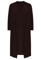 Cardigan drape neck cashmere - brown - #4