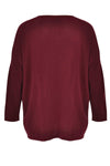 Pullover wide V-neck - red - #3
