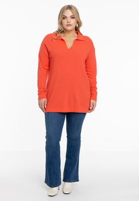 Pullover polo collar - orange  - #2