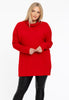 Pullover high neck rib - red 