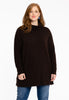 Pullover high neck rib - brown