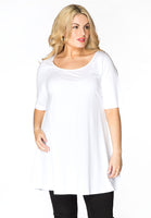 Tunic wide bottom VISCOSE - white  - #1