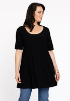 Tunic wide bottom deep neck DOLCE - black  - #1