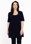 Tunic wide bottom deep neck DOLCE - blue