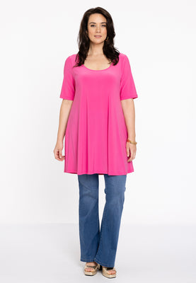 Tunic wide bottom deep neck DOLCE - pink - #2