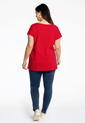 T-shirt cap sleeves COTTON - red  - #3