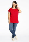 T-shirt cap sleeves COTTON - red 