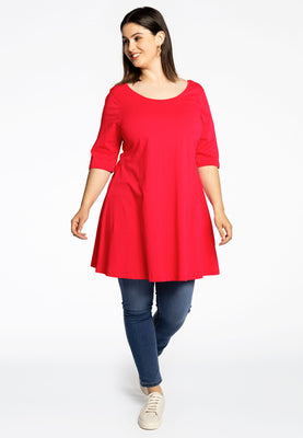 Tunic wide bottom COTTON - red  - #2