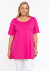 Tunic flare short sl cotton - rose