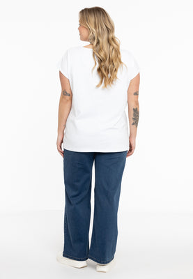 T-shirt cap sleeves wide VISCOSE - white  - #3