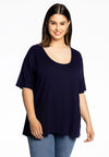 T-shirt a-lijn viscose - blauw