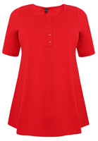 Tunic flare fit COTTON - red  - #4