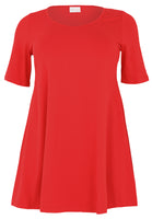 Tunic wide bottom COTTON - red  - #4