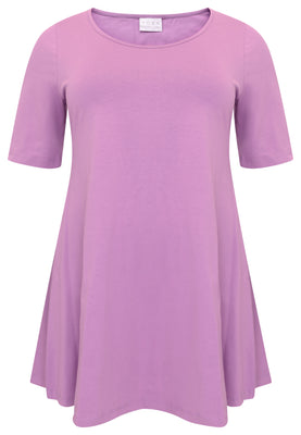 Tunic wide bottom COTTON - light purple - #4